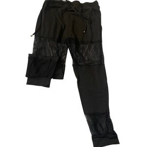 Black and mesh sweatpants